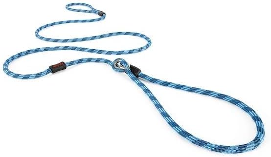 EzyDog Luca Slip Lead Dual Function Heavy Duty Rope Leash for Dogs That Pull Slip Leash & Gentle Lead Head Halter, Small (5.5ft x .23', Blue)