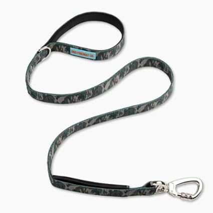 DF Co. Classic Dog Leash | Strain-Free, Shock Resistant, Prevents Jolts, Maintain Control | Durable Waterproof Material with Heavy Duty Clip & D-Ring (Green Camo, Small)