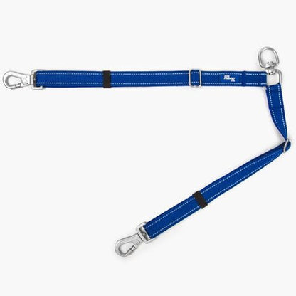 DF Co. Leash Splitter | Walk Two Dogs with Complete Control - 360° Swivel, Tangle Free, Adjustable Length, Reflective Webbing, Heavy Duty Clips (Classic Blue)