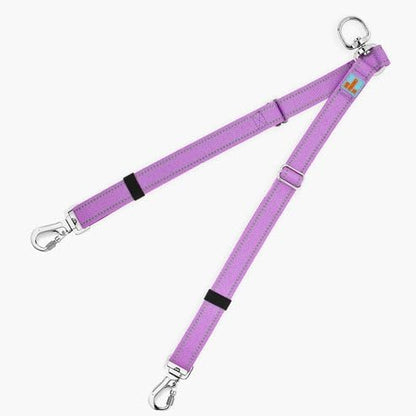 DF Co. Leash Splitter | Walk Two Dogs with Complete Control - 360° Swivel, Tangle Free, Adjustable Length, Reflective Webbing, Heavy Duty Clips (Purple)