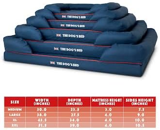 The Dog’s Bed Orthopedic Dog Bed XXL Blue Oxford with Red Trim UK Flag Dog Bed, Memory Foam, Pain Relief: Arthritis, Post Surgery, Lameness, Waterproof Washable Cover, Veterinary Approved