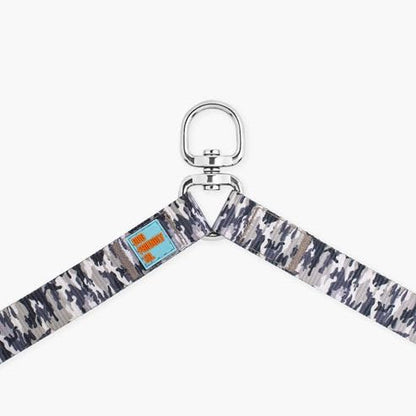 DF Co. Leash Splitter | Walk Two Dogs with Complete Control - 360° Swivel, Tangle Free, Adjustable Length, Reflective Webbing, Heavy Duty Clips (Grey Camo)