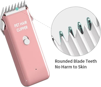 Tileon Dog Clippers,Quiet Washable USB Rechargeable Cordless Dog Grooming Kit,Electric Pets Hair Trimmers Shaver Shears for Dogs and Cats Pink