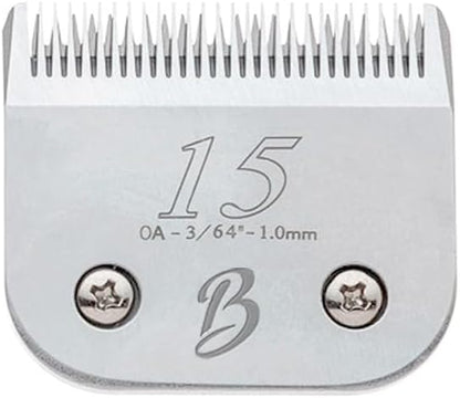 Bucchelli Detachable A Series 15 Blade Dog Grooming Cut Length 3/64" - 1.0mm Japanese Carbonized Steel Blades 15 Clipper Blades and Dog Clipper Blades 15 Compatible A5 Series Clipper for Dogs(15)