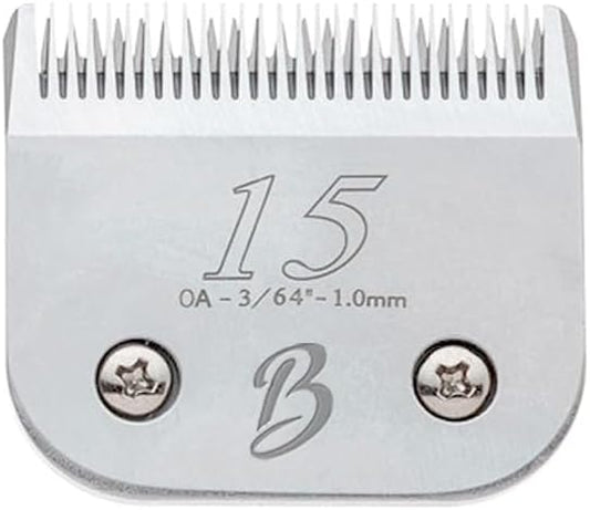 Bucchelli Detachable A Series 15 Blade Dog Grooming Cut Length 3/64" - 1.0mm Japanese Carbonized Steel Blades 15 Clipper Blades and Dog Clipper Blades 15 Compatible A5 Series Clipper for Dogs(15)