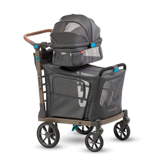 Wadabuggy Pet Two Foldable Cart - Adjustable & Portable Pet Stroller with Caddy, Foam Filled Rubber Wheels, Storage - Carriage for Small & Medium Dogs, Cats Under 75 lbs