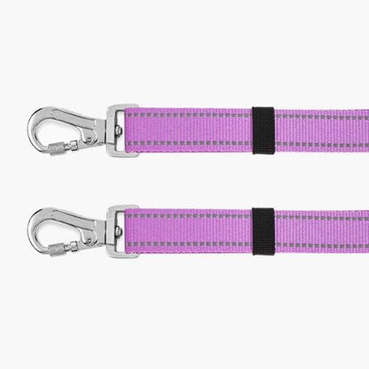 DF Co. Leash Splitter | Walk Two Dogs with Complete Control - 360° Swivel, Tangle Free, Adjustable Length, Reflective Webbing, Heavy Duty Clips (Purple)