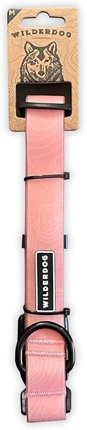 Wilderdog Waterproof Dog Collar - Repels Water & Dirt - Medium 13"-18" - Guava