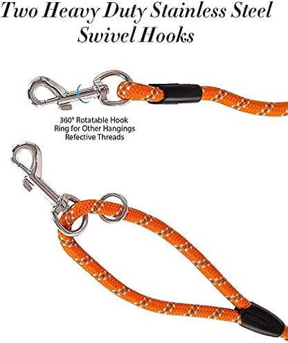 Long Rope Leash for Dog Training 10FT 16FT 30FT 50FT 100FT, Reflective Threads Check Cord Recall Training Dog Lead for Large Medium Small Dogs, Dog Tie-Out Cable for Playing, Camping, or Yard