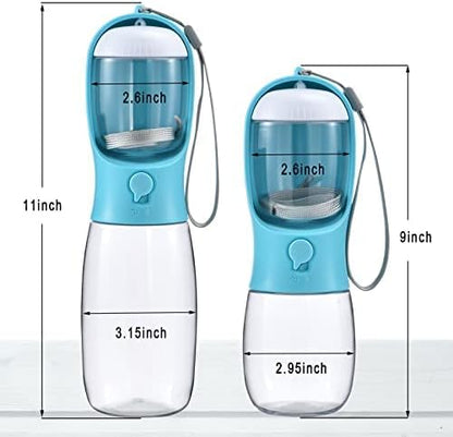 Cibaabo Dog Water Bottle with Food Container, Travel Puppy Water Bowl, Portable Pet Dispenser, Dog Stuff Accessories Items, Puppy Essentials Necessities for Yorkie Chihuahua Cat Walking and Hiking