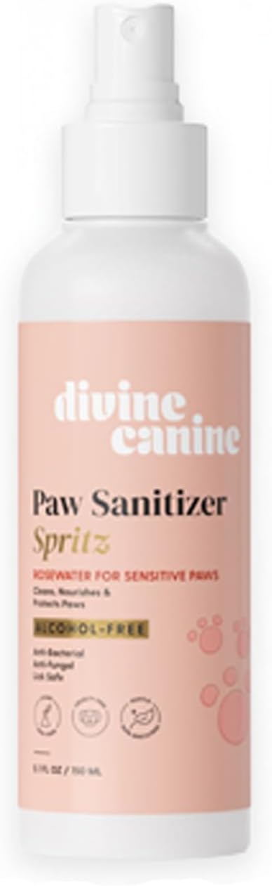 Dog Paw Cleaner - 5.1 Fl Oz of Alcohol Free Paw Cleansing Spray - Made with Rosewater, Aloe, Copaiba Oil, and Lemongrass Oil to Nourish and Clean Paws - Made in The USA