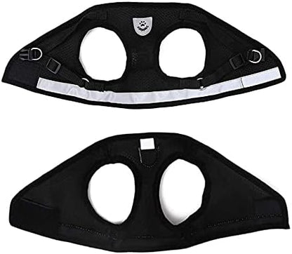 FEimaX Dog Harness and Leash Set for Walking, Soft Mesh Adjustable Easy Control Lightweight Cat Vest Harnesses with Reflective Strips, Escape Proof Small Dogs Cats Vests (Black, X-Small)