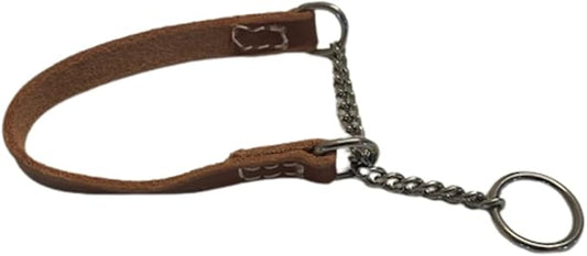Joel Silverman - Alternative Training Collar - Gentle No-Pull Dog Collar - Leather & Chain Combo for Humane, Low-Neck Control - Trainer-Trusted Leather Dog Collar for All Breeds (Extra Small)