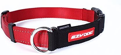 EzyDog Checkmate Martingale Collar for Dogs – Premium Nylon Training Dog Collar for Easy Control with no Choking (X-Large, Red)