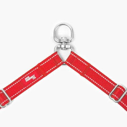 DF Co. Leash Splitter | Walk Two Dogs with Complete Control - 360° Swivel, Tangle Free, Adjustable Length, Reflective Webbing, Heavy Duty Clips (Red)