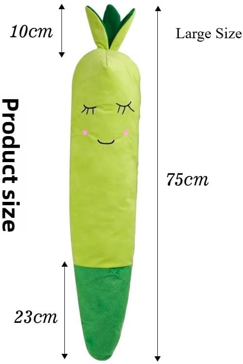 Plush Dog Toy, Carrot Squeaky Toy for All Breeds Pets, Green Polyester Blend, Large Size with Cute Design, Large&Small Interactive Pet Play Toy (Green, Large&Small)