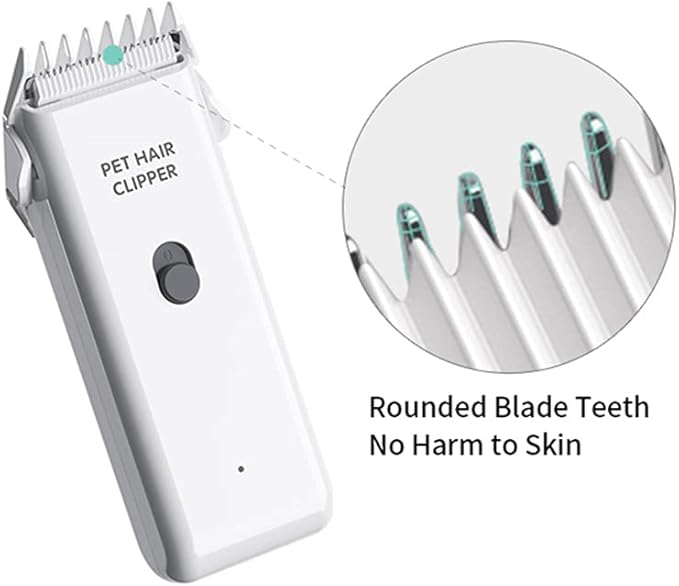 Tileon Dog Clippers,Quiet Washable USB Rechargeable Cordless Dog Grooming Kit,Electric Pets Hair Trimmers Shaver Shears for Dogs and Cats White