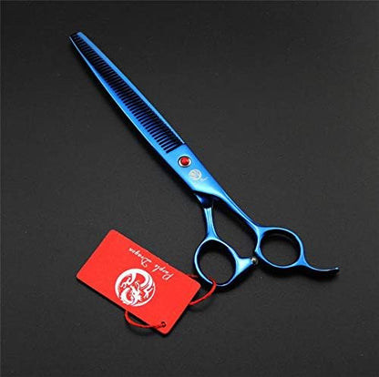 Purple Dragon 8.0 inch Dog Hair Cutting, Curved and Thinning Scissors Shear Pet Grooming Tool Kit