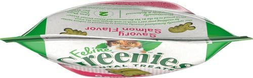 Greenies Feline Adult Natural Dental Care Cat Treats, Savory Salmon Flavor, 2.1 oz. Pouch (Pack of 2)