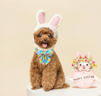 Unique style paws Easter Dog Collar with Bow Easter Eggs Chicken Collar with Flower for Small Medium Large Boys Girls Dogs