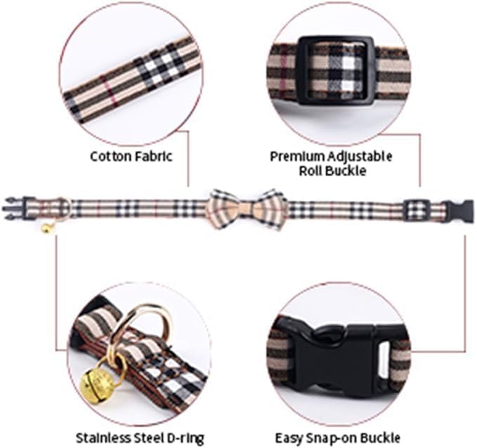 SuperBuddy Dog Collar, Adjustable Dog Collar, Pet Collar for Dog Soft Bowtie Dog Collars for Small Medium Large Pet