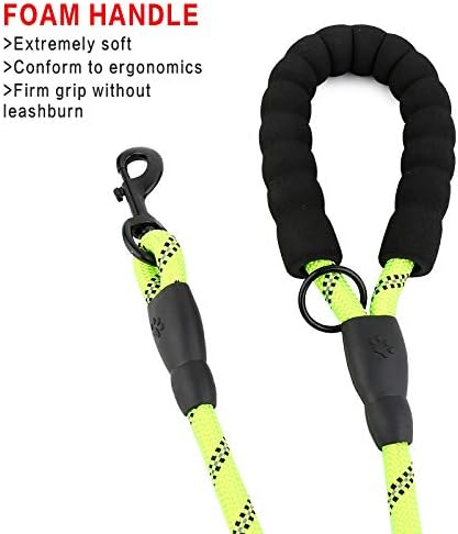Plutus Pet Rope Dog Leash 6ft Long,Traffic Padded Two Handle,Heavy Duty,Reflective Double Handles Lead for Control Safety Training,Leashes for Large Dogs or Medium Dogs,Dual Handles Leads(Green)