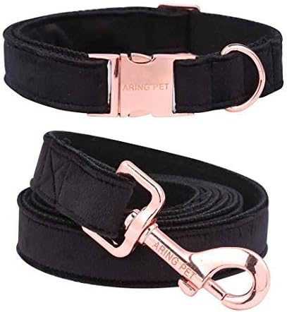 ARING PET Dog Collar and Leash, Velvet Dog Collar and Leash Set, Soft & Comfy, Adjustable Collars for Dogs