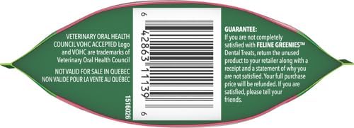 Greenies Feline Adult Natural Dental Care Cat Treats, Savory Salmon Flavor, 2.1 oz. Pouch (Pack of 2)