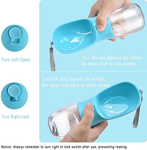 Cibaabo Dog Water Bottle with Food Container, Travel Puppy Water Bowl, Portable Pet Dispenser, Dog Stuff Accessories Items, Puppy Essentials Necessities for Yorkie Chihuahua Cat Walking and Hiking