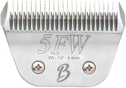 Detachable A Series Wide 5f Blade Dog Grooming Cuts Length 1/4" - 6.4mm Japanese High Carbon Steel Wide 6.4 mm Clipper Blade 5f | Detachable Blade Clippers (Compatible A5 Series(B5FW)