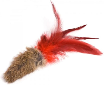 GoCat Da Fur Thing Cat Toy, Rabbit Fur and Feather Toy Stuffed with Catnip