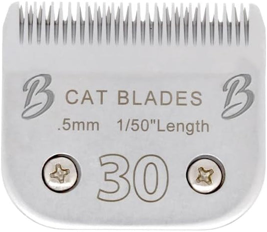 Bucchelli Detachable A Series 30 Blades Cat Clippers Cuts Length 1/50" - 0.5mm Japanese High Carbon Steel Cat Clipper Supplies | Cat Grooming Blade (Compatible A5 Series Clippers for Cats(30C)