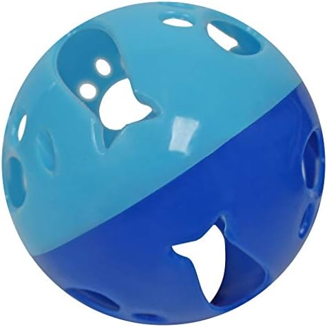 LOVINPUP Large Cat Ball Toy with Bell – Interactive Rolling Design for Active Play – Sturdy Plastic Cat Toy Ball That Stays Visible During Play – Blue 1 Pack for Cats, Kittens, and Small Pets