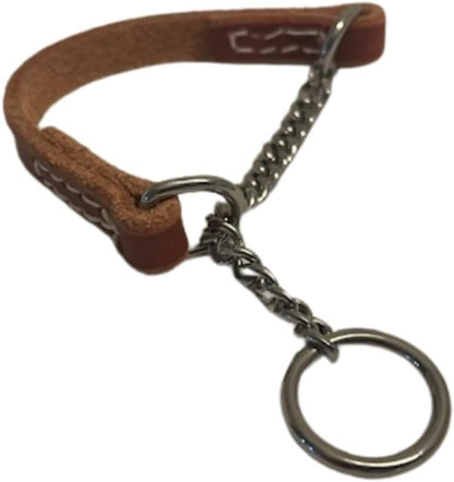 Joel Silverman - Alternative Training Collar - Gentle No-Pull Dog Collar - Leather & Chain Combo for Humane, Low-Neck Control - Trainer-Trusted Leather Dog Collar for All Breeds (Extra Extra Small)