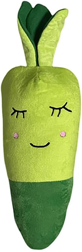 Plush Dog Toy, Carrot Squeaky Toy for All Breeds Pets, Green Polyester Blend, Large Size with Cute Design, Large&Small Interactive Pet Play Toy (Green, Small(1 PCS))