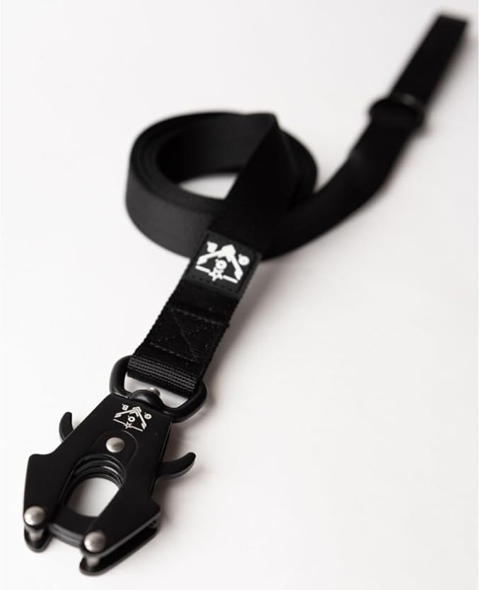 Tactical Dog Leash, 5 FT Heavy Duty Military-Grade Nylon, Quick Release Frog Clip (700 lb) with 360° Swivel, Padded Handle, for Medium and Large Dogs, Black – Operation Good Boy, Veteran Owned