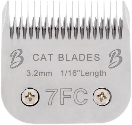 Bucchelli Detachable A Series 7f Blades for Cat Grooming Full Tooth Cuts Length 1/16" - 3.2mm Japanese High Carbon Stainless Steel Cat Grooming Supplies | Compatible A5 Series(7F Cat)