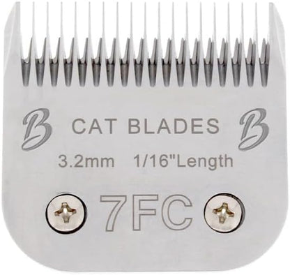 Bucchelli Detachable A Series 7f Blades for Cat Grooming Full Tooth Cuts Length 1/16" - 3.2mm Japanese High Carbon Stainless Steel Cat Grooming Supplies | Compatible A5 Series(7F Cat)
