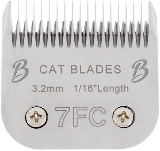 Bucchelli Detachable A Series 7f Blades for Cat Grooming Full Tooth Cuts Length 1/16" - 3.2mm Japanese High Carbon Stainless Steel Cat Grooming Supplies | Compatible A5 Series(7F Cat)