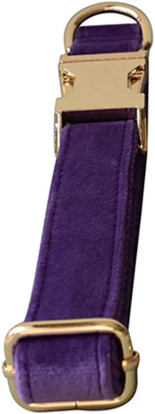 JAY D.L Dog Collar and Leash Set，Soft & Comfy Velvet Dog Collars with Heavy Duty Metal Buckle and Matching Lead Adjustable for Small Medium Large Dogs (XLarge, Dark Purple)