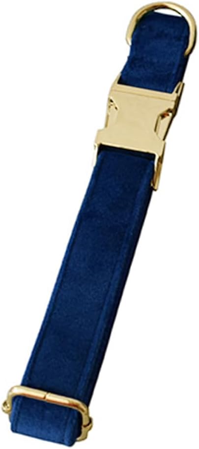JAY D.L Dog Collar and Leash Set，Soft & Comfy Velvet Dog Collars with Heavy Duty Metal Buckle and Matching Lead Adjustable for Small Medium Large Dogs (XLarge, Royal Blue)