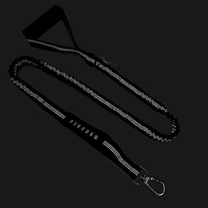LEADSOM 6FT Highly Reflective Heavy Duty Elastic Bungee Medium and Large Dog Leash Shock Absorbing with Comfortable Padded Handle and Traffic Handle Suitable for Training Grey
