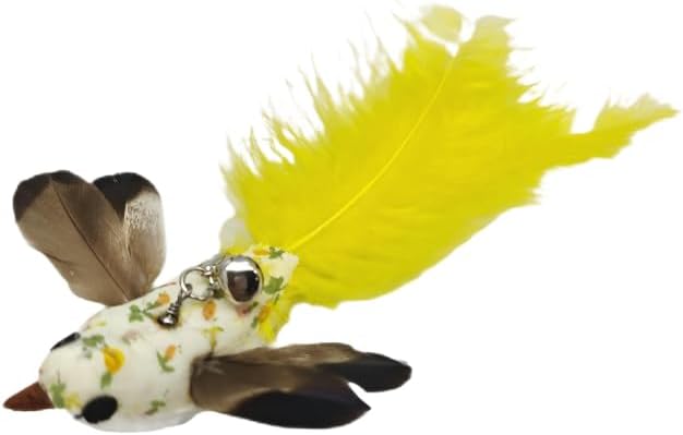 CUTIE PAW PAL Variety Play Set, 5 Pack Refills for Wand and Fishing Poles, Spring Wires, Door/Wall Hang Ropes. 2 Bird, 2 Feather & Windmill Cat Toys - Bells & Easy Clip-On