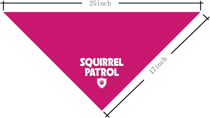 Squirrel Patrol Dog Bandana, Pink Dog Bandana, Funny Cute Dog Bandana, Pet Dog Triangle Scarf, Dog Bandana for Small Medium Large Dogs, Gift for Dog Lover (D21)