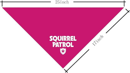 Squirrel Patrol Dog Bandana, Pink Dog Bandana, Funny Cute Dog Bandana, Pet Dog Triangle Scarf, Dog Bandana for Small Medium Large Dogs, Gift for Dog Lover (D21)