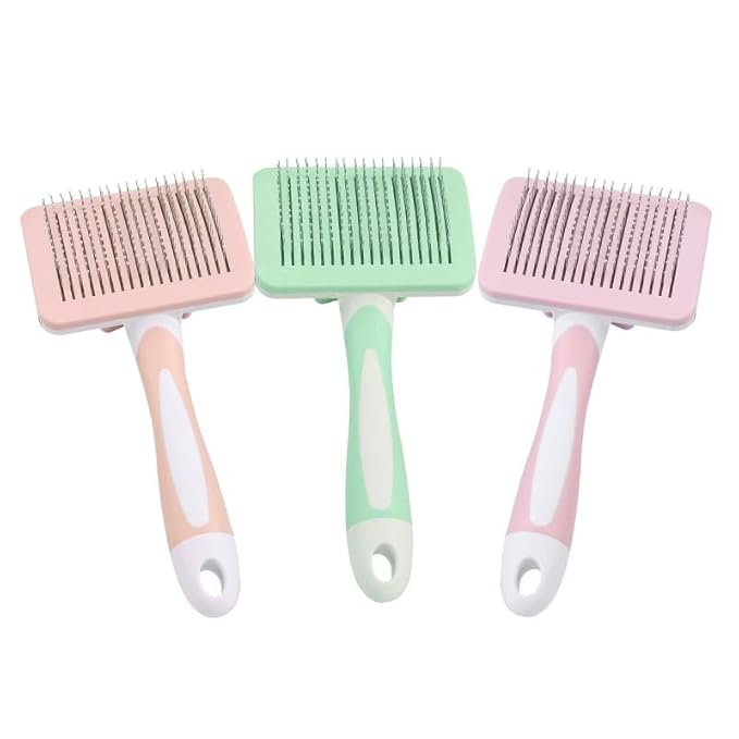 A Cute Pet Self Cleaning Slicker Brush for Small Dogs, Cats and Rabbits, Used for Hair Removal, Massage and Grooming, Combining Elegance and Practicality