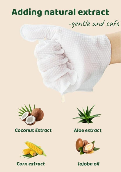 QingYa 20-Pack Extra Thick Pet Cleaning Glove Wipes with Lid | Value Pack Dog & Cat Grooming Gloves | Rinse-Free Bath Wipes with Coconut, Aloe & Jojoba for Odor Control & Daily Care