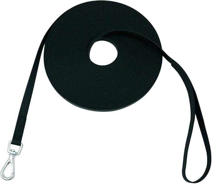Waterproof Dog Training Leash 50FT 30FT 15FT 10FT 5FT Heavy Duty Recall Long Lead for Large Medium Small Dogs (10FT, Black)