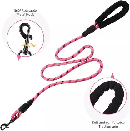 Dog Harness No Pull Adjustable Reflective,for Medium and Large Small Dog with Leash 59.06in (Fuscia, XS)