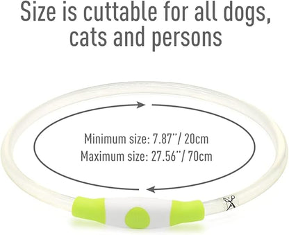 Colaseeme LED Dog Collar, Light Up Dog Collar 1 Count USB Rechargeable TPU Glow Safety Dog Necklace Light, Dog Lights for Small Medium Large Dogs, Please Do Not Use Fast Charging (Green)